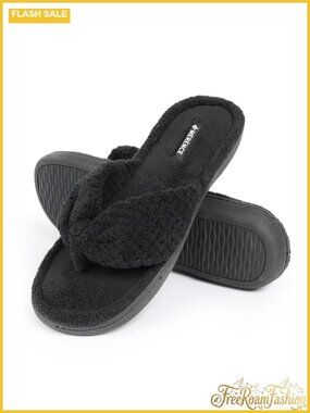 CIOR Memory Foam Spa Thong Slippers Plush Coral Velvet Lining Clog House Shoes